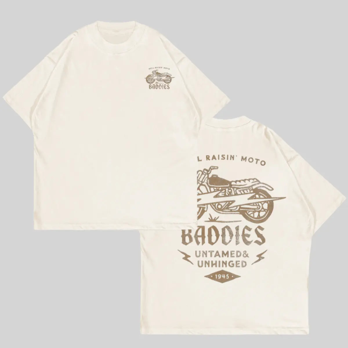 Hell Raisin' Moto Baddies Printed Oversized Unisex T-shirts