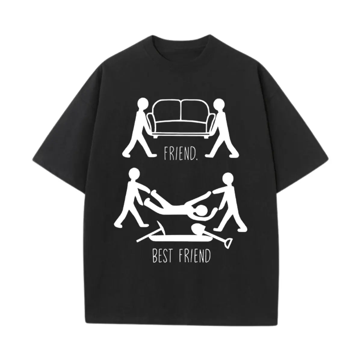 Vintage Friend Vs Best Friend Printed Oversized Unisex T-shirts
