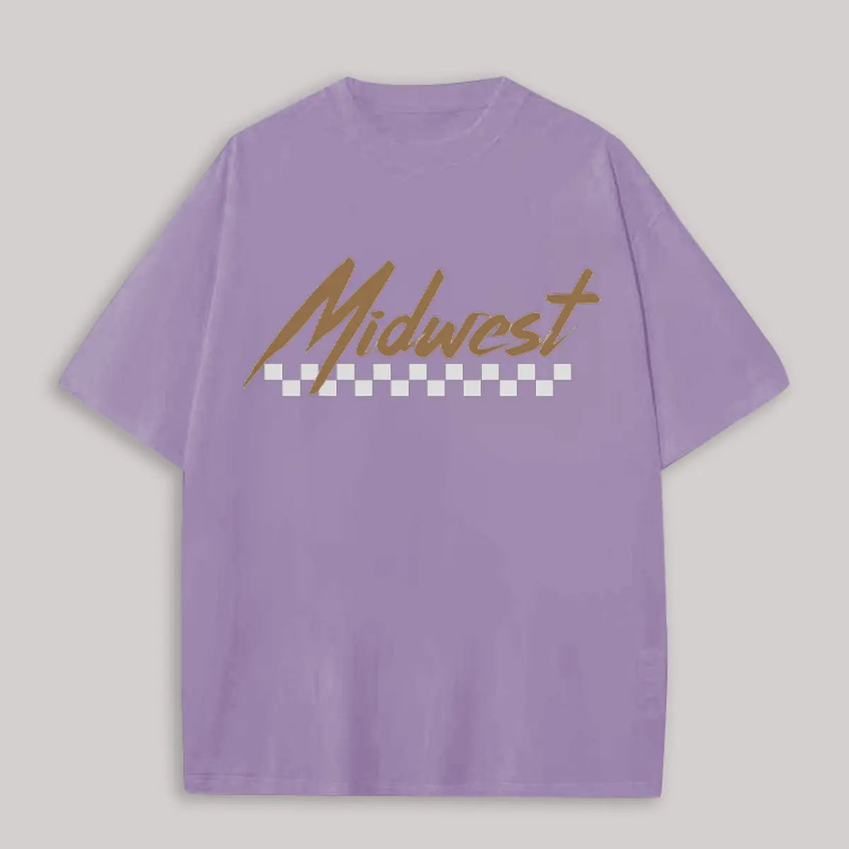 Midwest Checkered Printed Oversized Unisex T-shirts