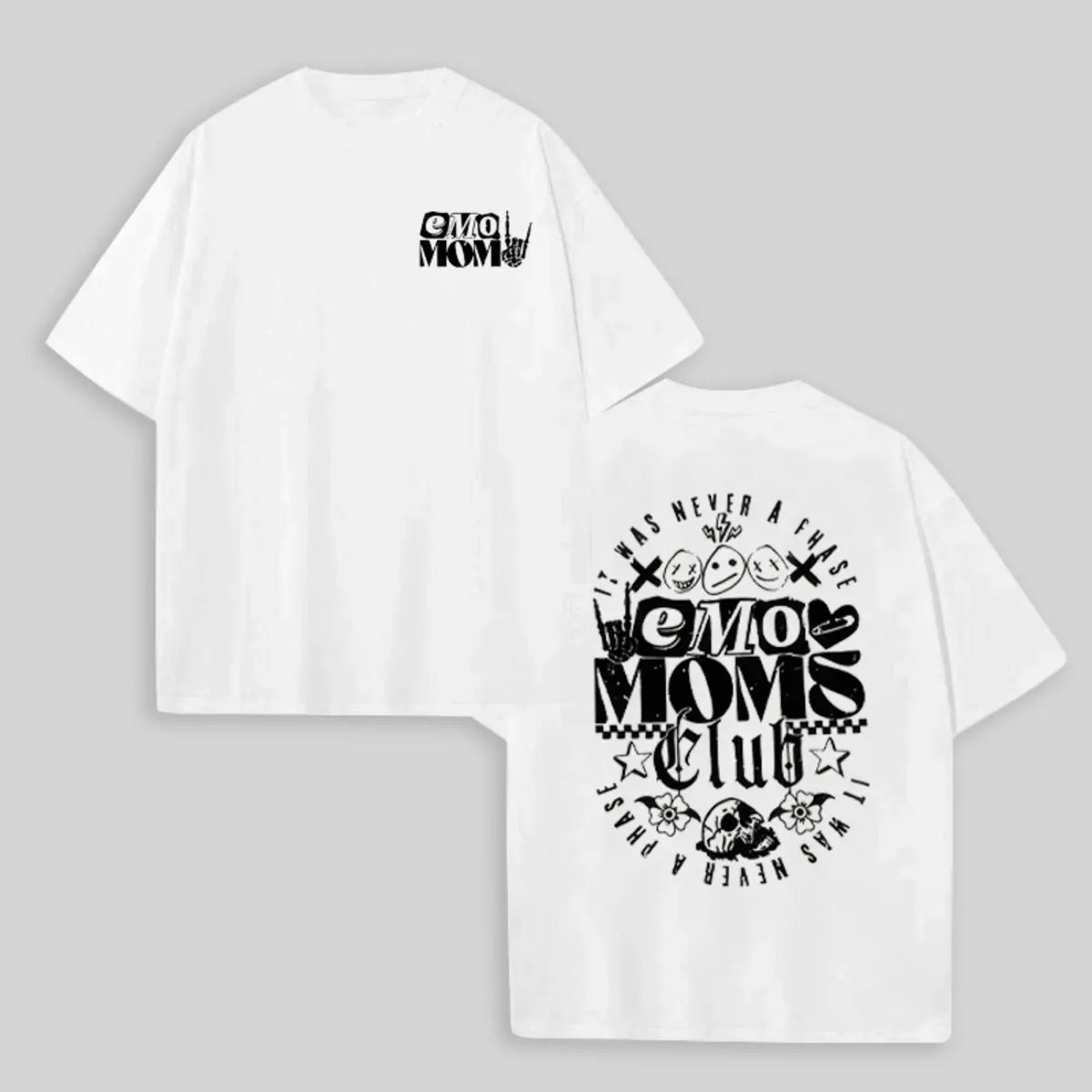 Vintage Emo Moms Club Printed Oversized Unisex T-shirts