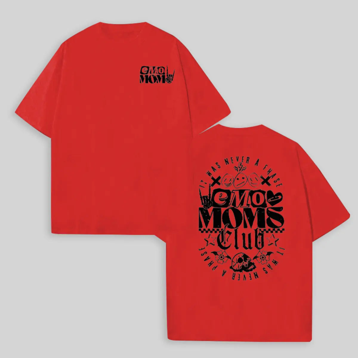 Vintage Emo Moms Club Printed Oversized Unisex T-shirts
