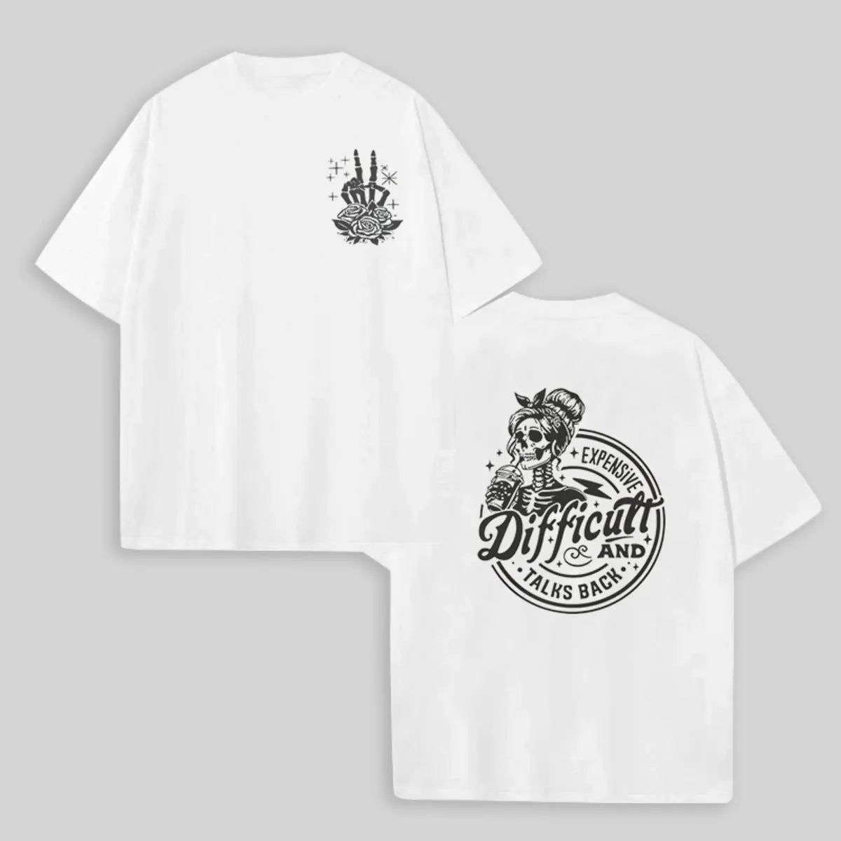 Vintage Expensive Difficult And Talks Back Printed Oversized Unisex T-shirts