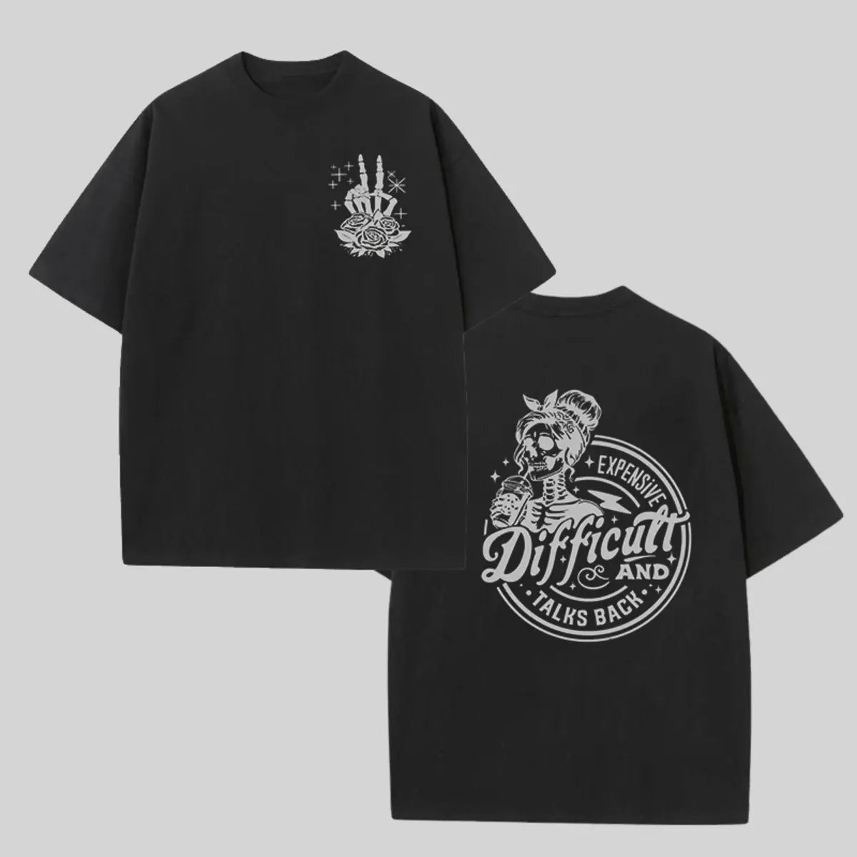 Vintage Expensive Difficult And Talks Back Printed Oversized Unisex T-shirts