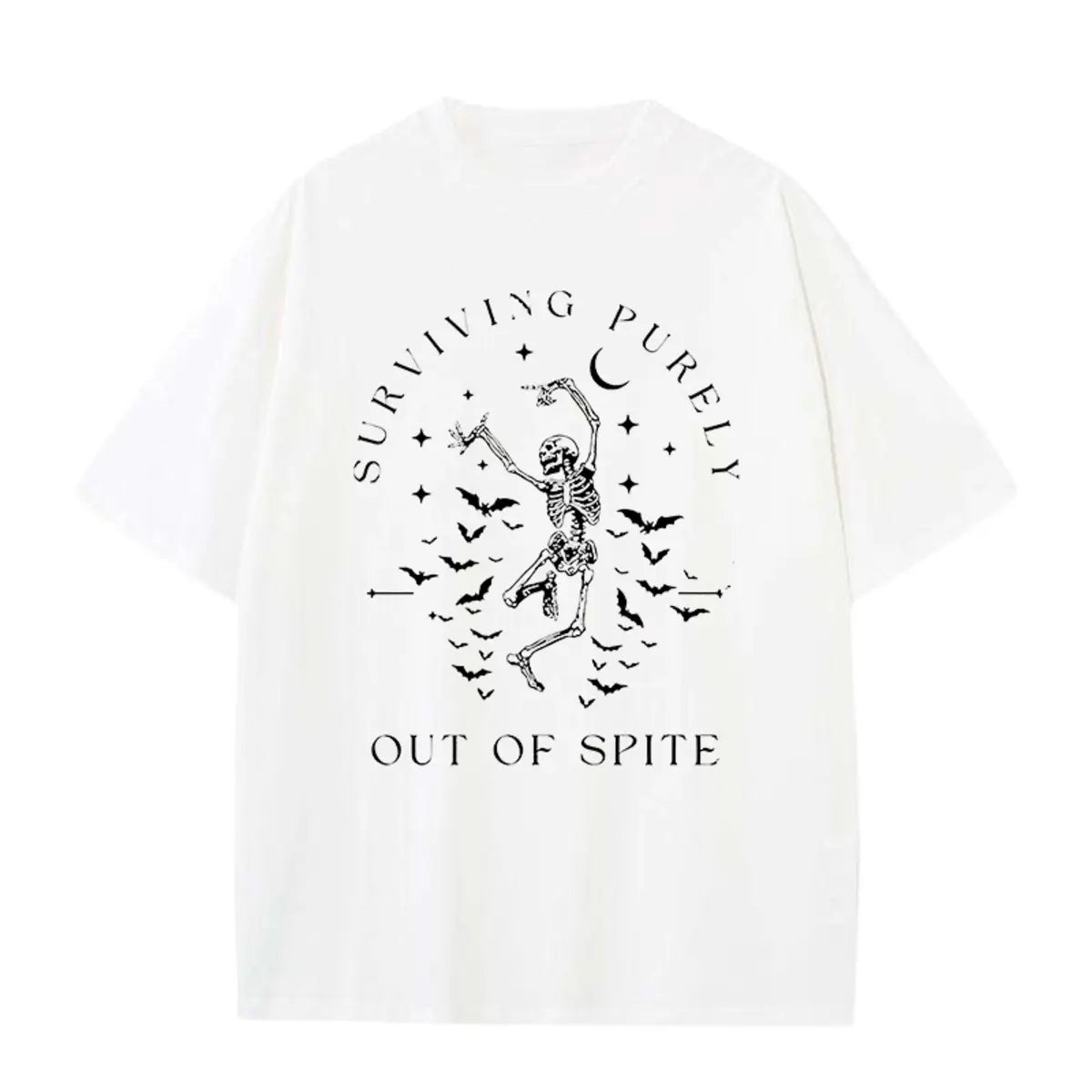 Vintage Surviving Purely Out Of Spite Printed Oversized Unisex T-shirts