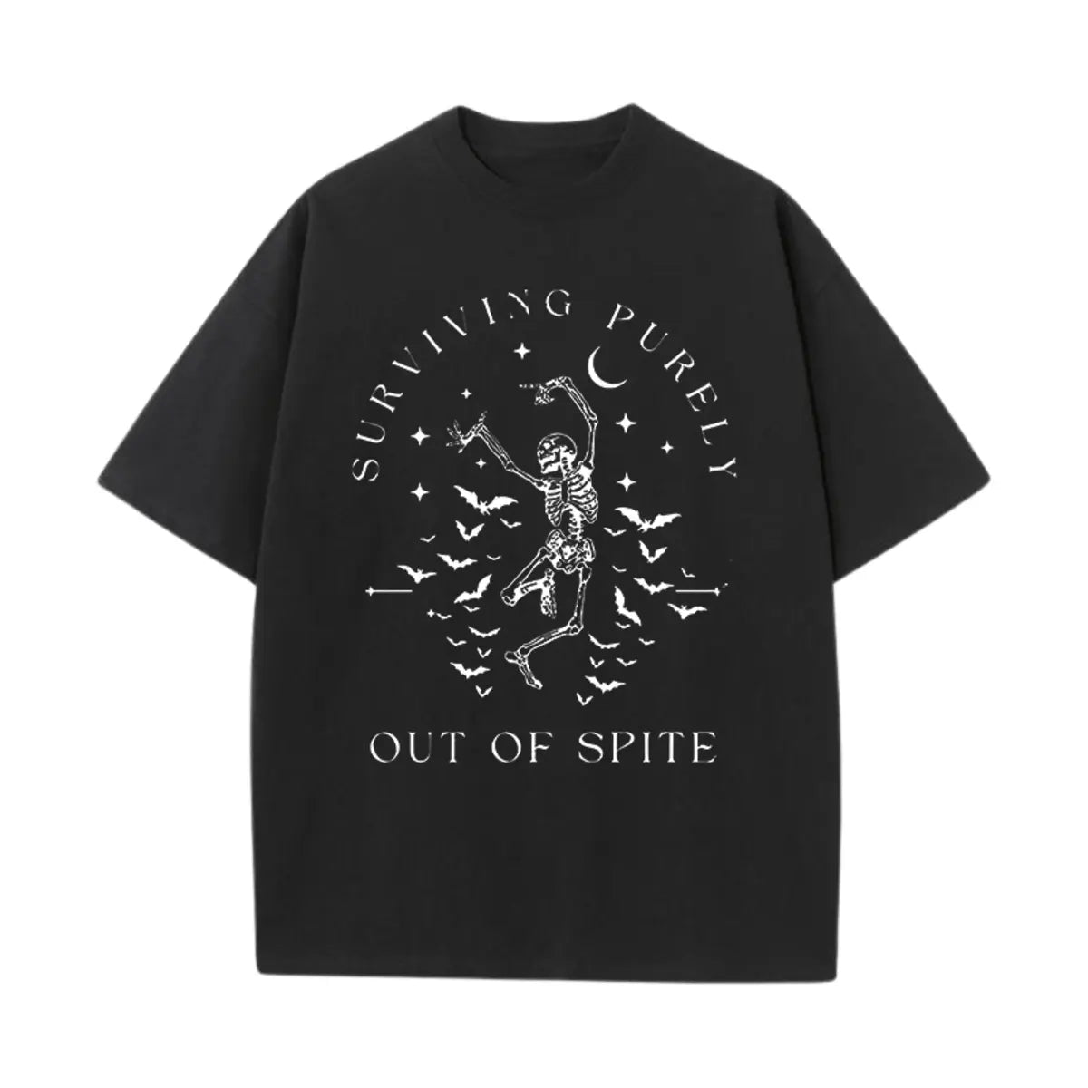 Vintage Surviving Purely Out Of Spite Printed Oversized Unisex T-shirts
