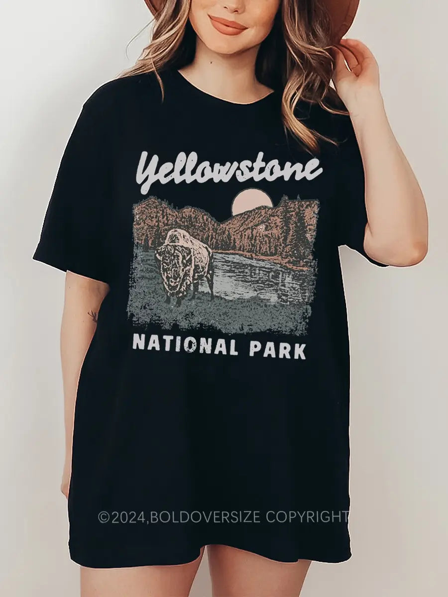 Yellowstone National Park Printed Oversized Unisex T-shirts