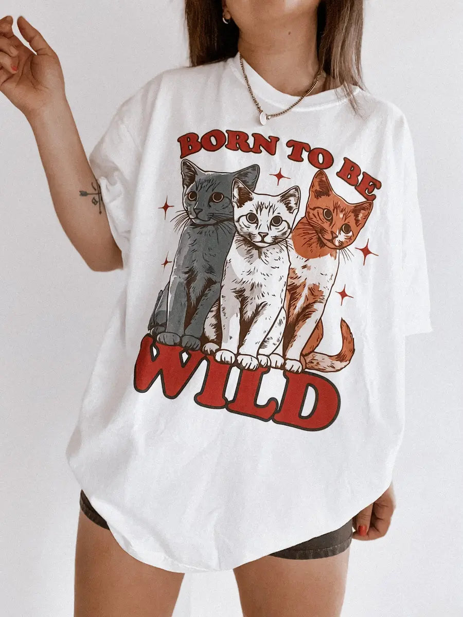Born To Be Wild Printed Oversized Unisex T-shirts