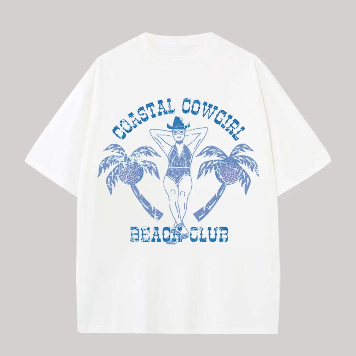 Coastal Cowgirl Beach Club Printed Oversized Unisex T-shirts