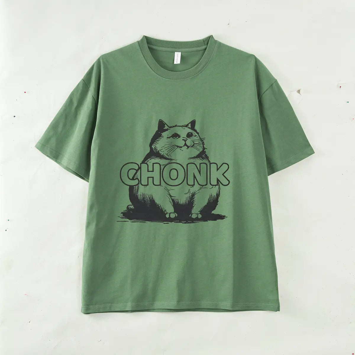 Vintage Chonk Cat Funny Printed Oversized Unisex T-shirts