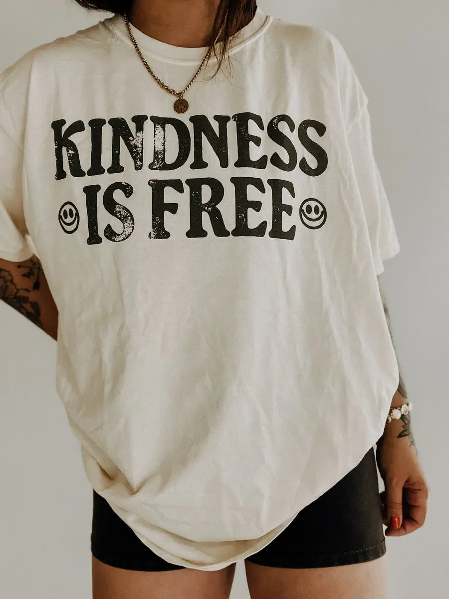 Kindness is Free Printed Oversized Unisex T-shirts