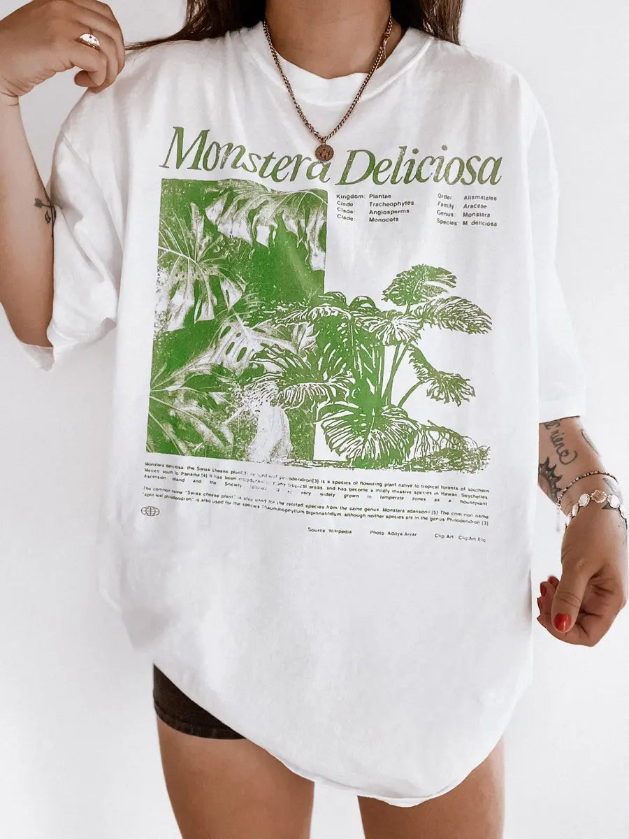 Monstera Printed Oversized Unisex T-shirts