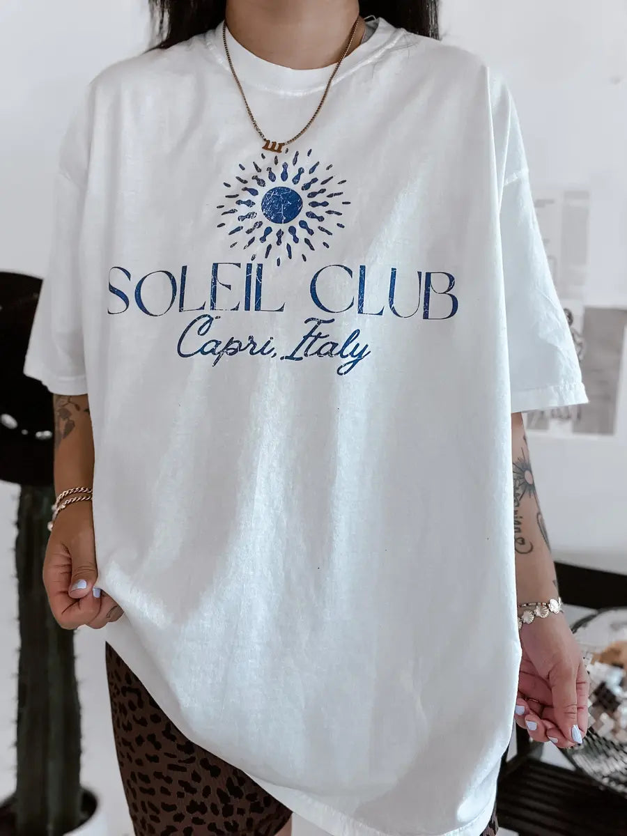 Soleil Club Printed Oversized Unisex T-shirts