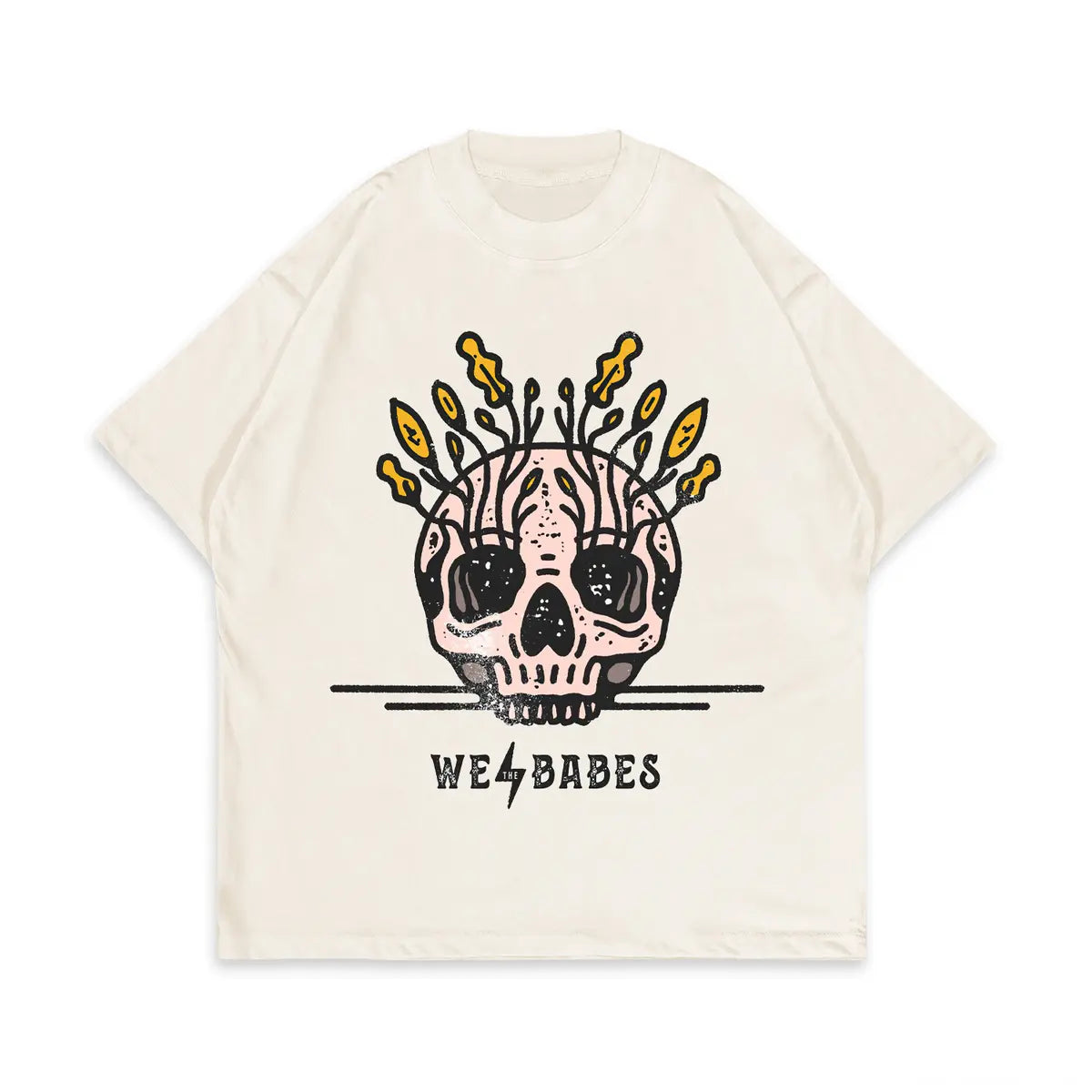 We The Babes Skull Printed Oversized Unisex T-shirts