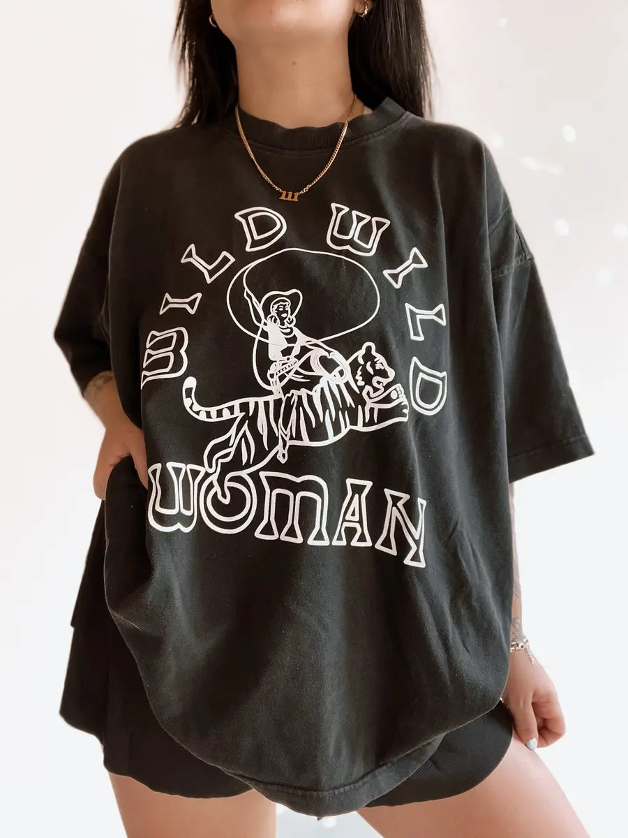 Wild Wild Woman Printed Oversized Unisex T-shirts