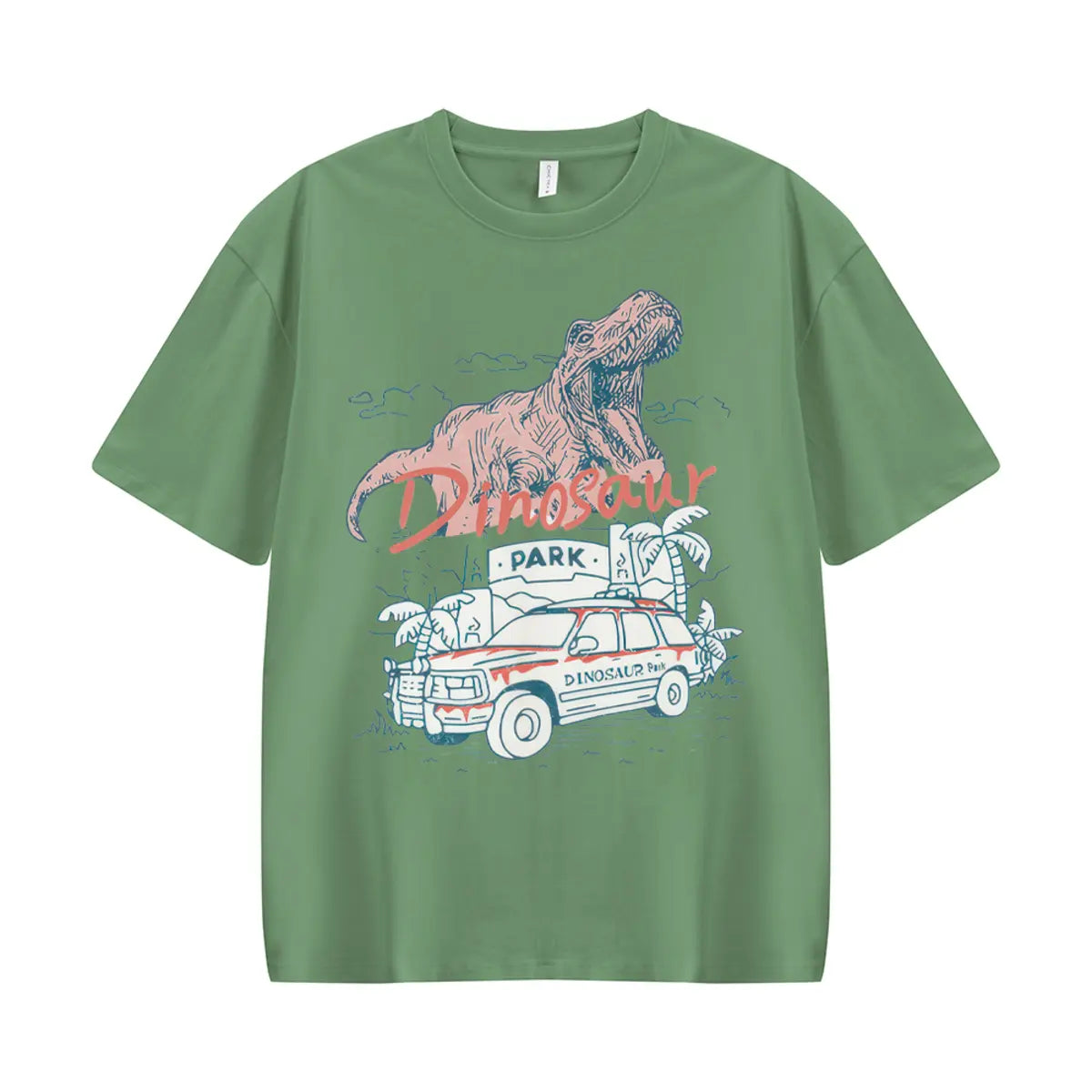 Vintage Dinosaur Movie Printed Oversized Unisex T-shirts