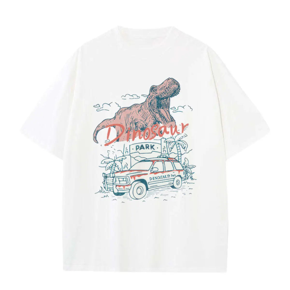 Vintage Dinosaur Movie Printed Oversized Unisex T-shirts
