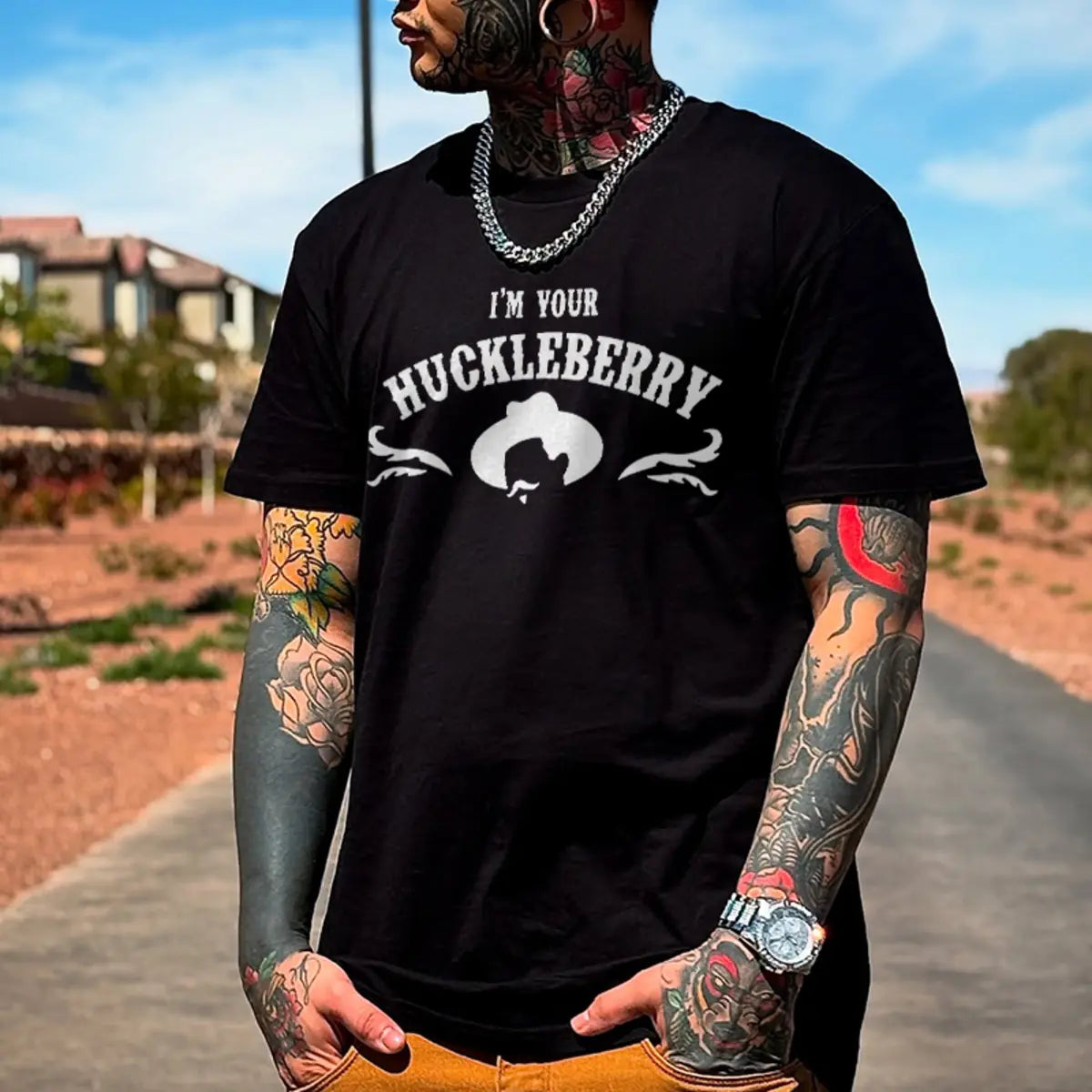 I'm Your Huckleberry Say When Doc Holliday Printed Men's T-shirt