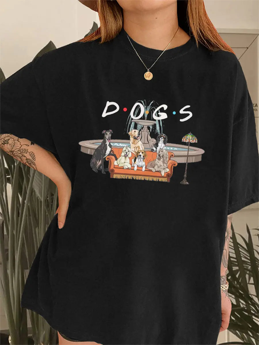 Vintage Dogs Movie Printed Oversized Unisex T-shirts