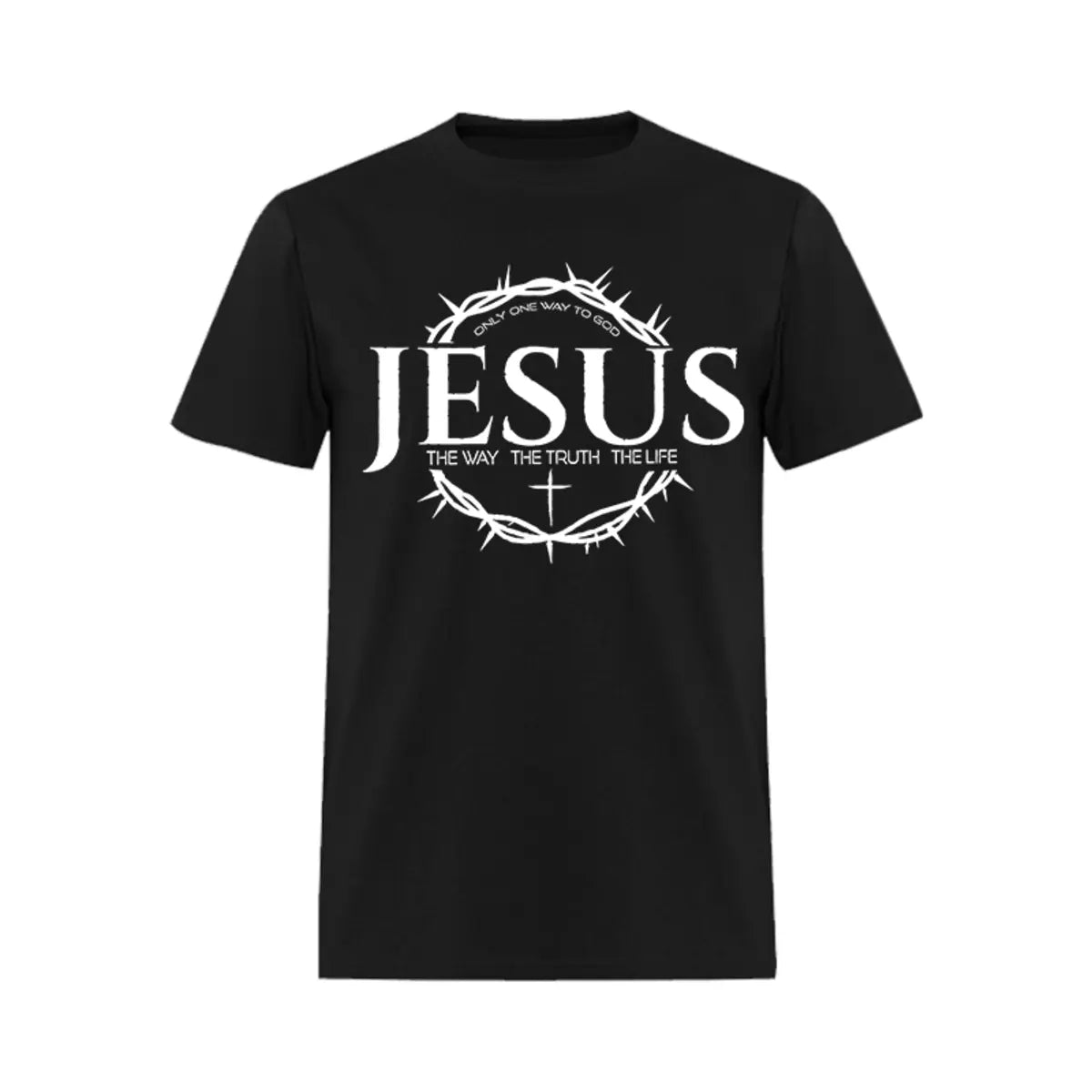 Only The One Way To God Jesus Printed Men's T-shirt