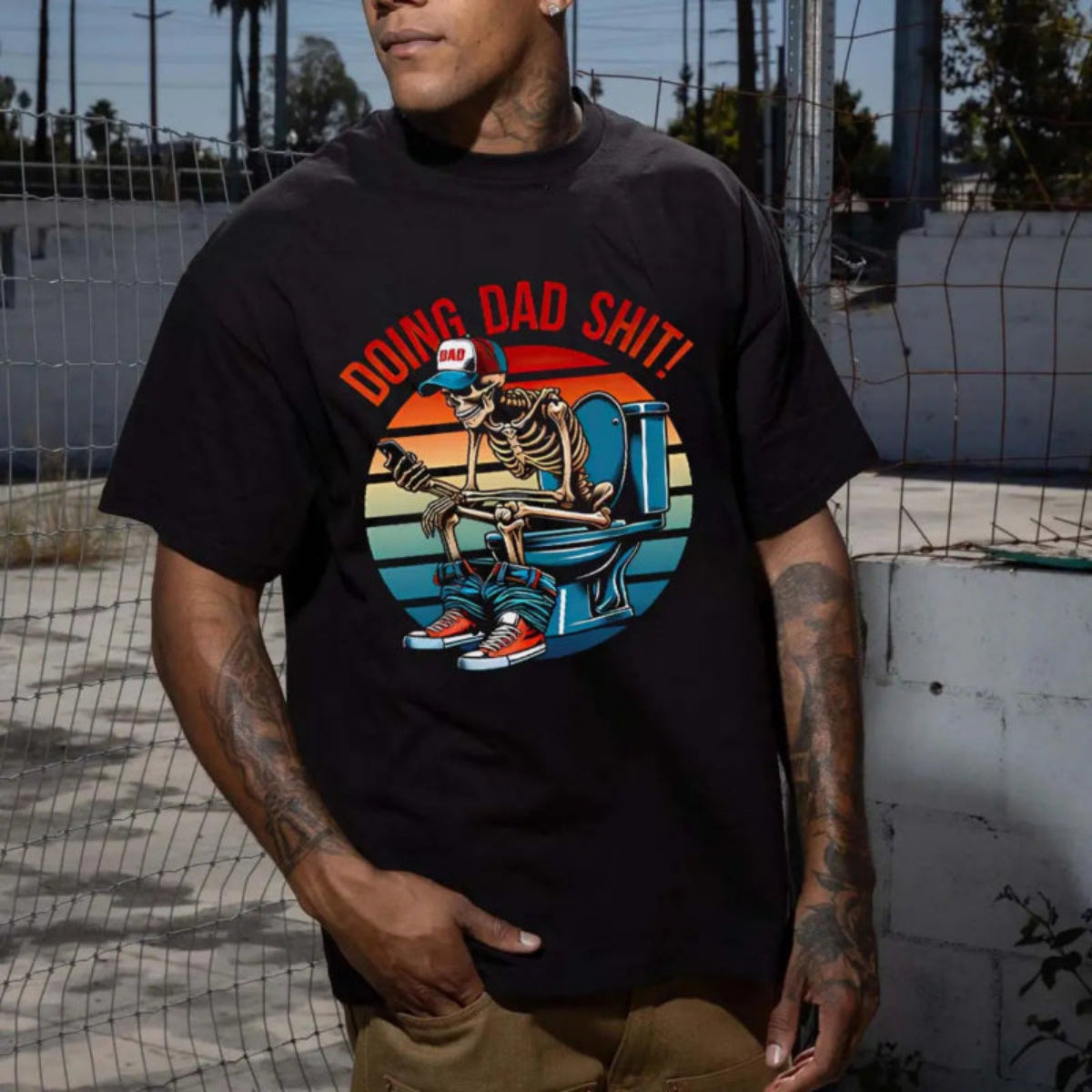 Doing Dad Shit! Printed Men's T-shirt