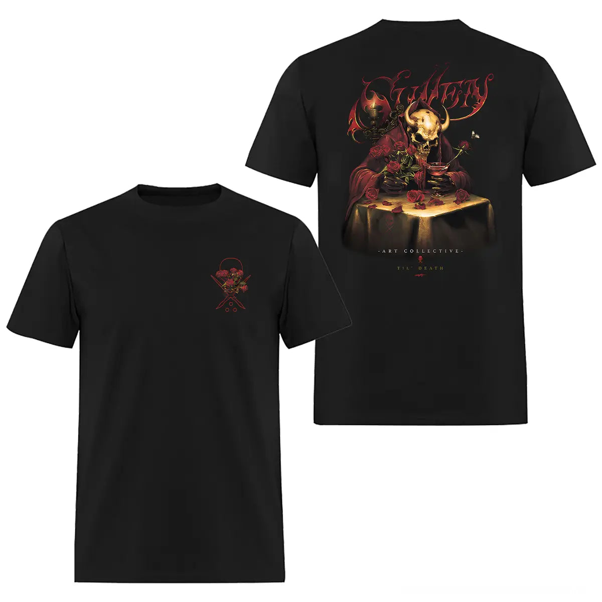 Skull Roses Art Printed Men's T-shirt