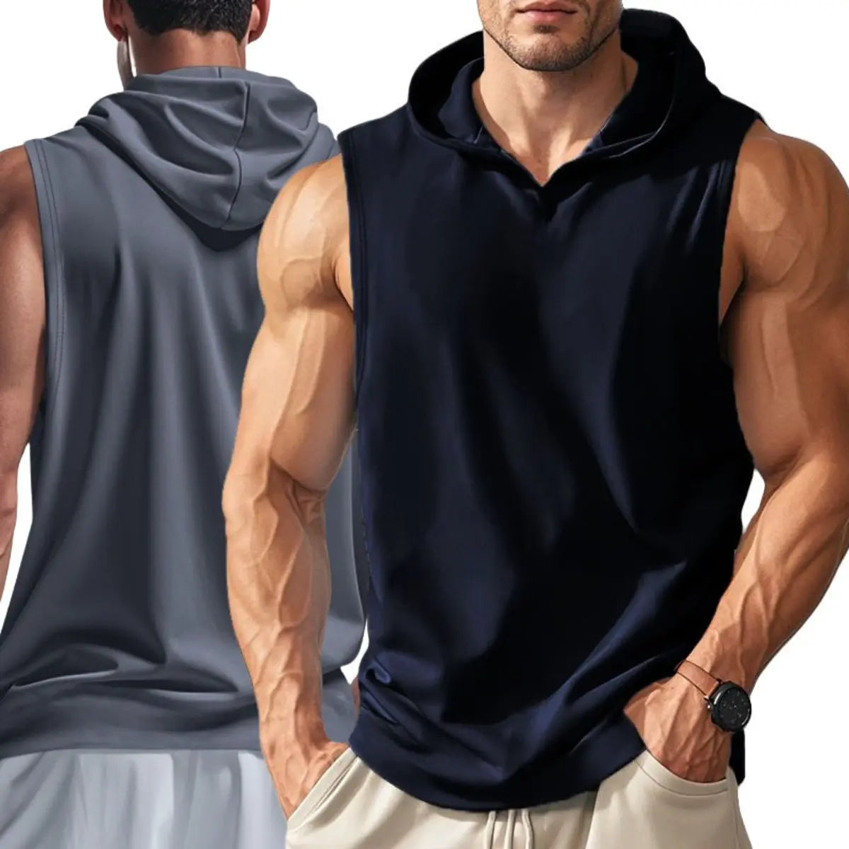 Casual Quick Dry Slim Fit Men's Sleeveless Hoodie