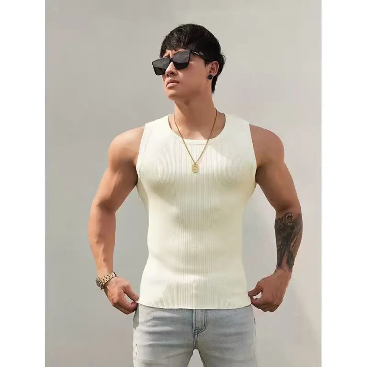 Tight Stretch Fitness Men's Knit Vest