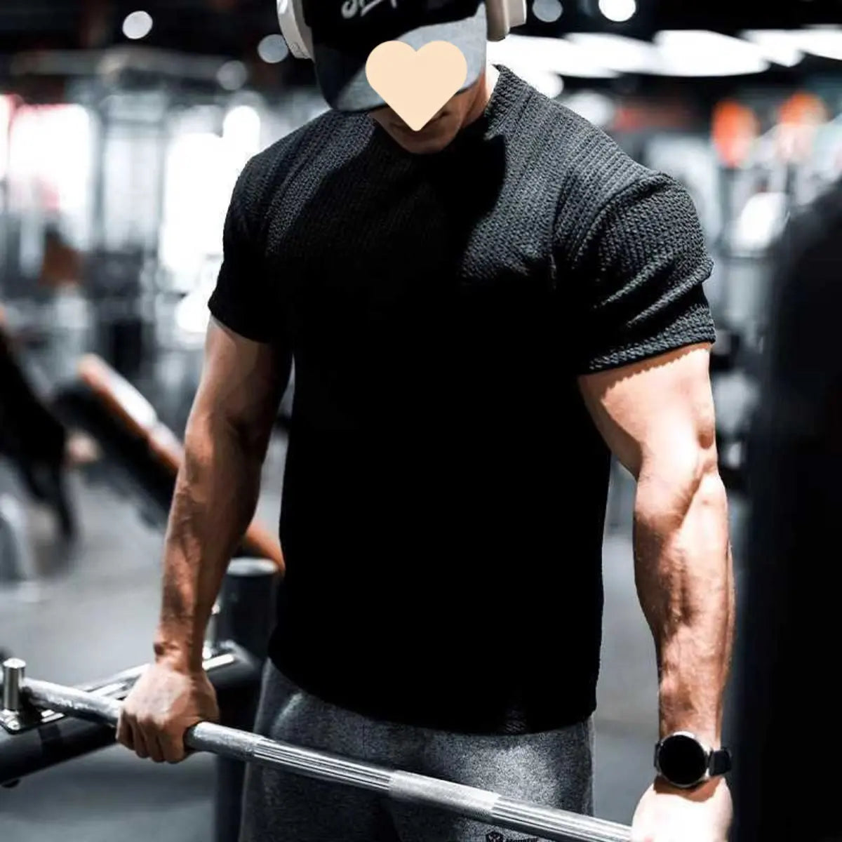 Drape Texture Muscle Fit Men's Training T-Shirt