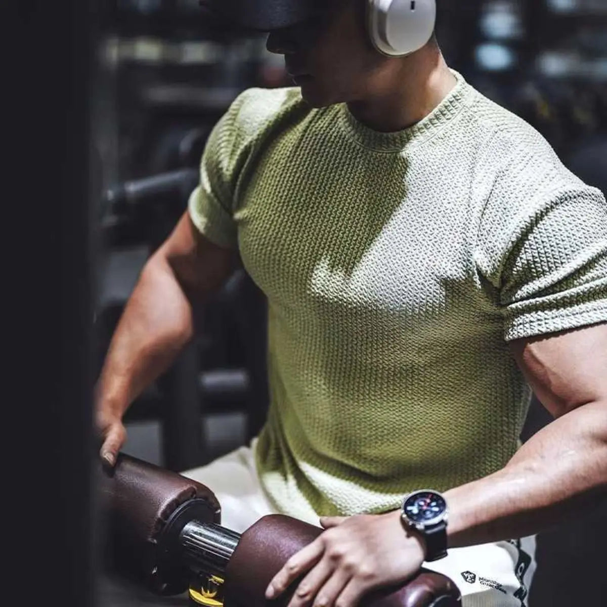 Drape Texture Muscle Fit Men's Training T-Shirt