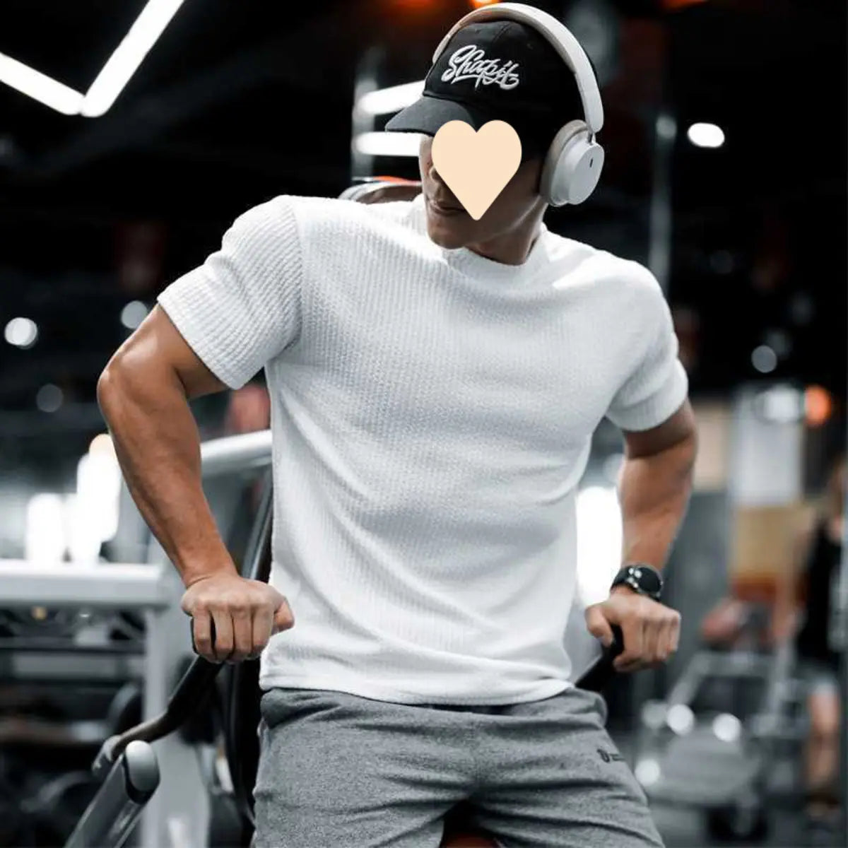 Drape Texture Muscle Fit Men's Training T-Shirt