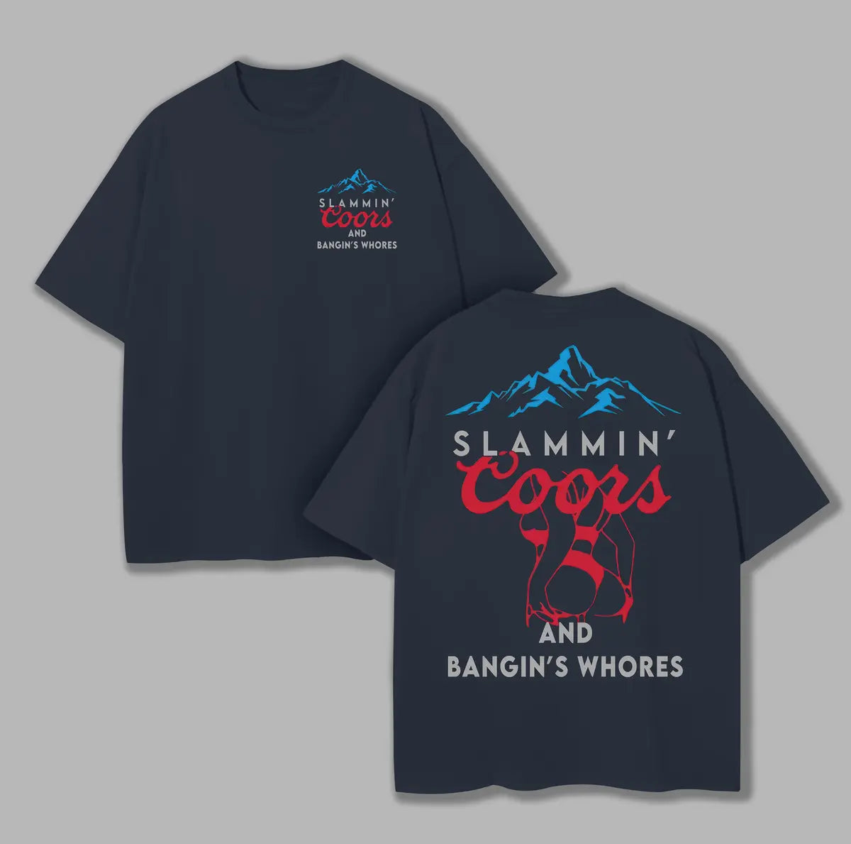 Slammin' And Bangin's Whores Printed Unisex Oversized T-shirt Image - 5