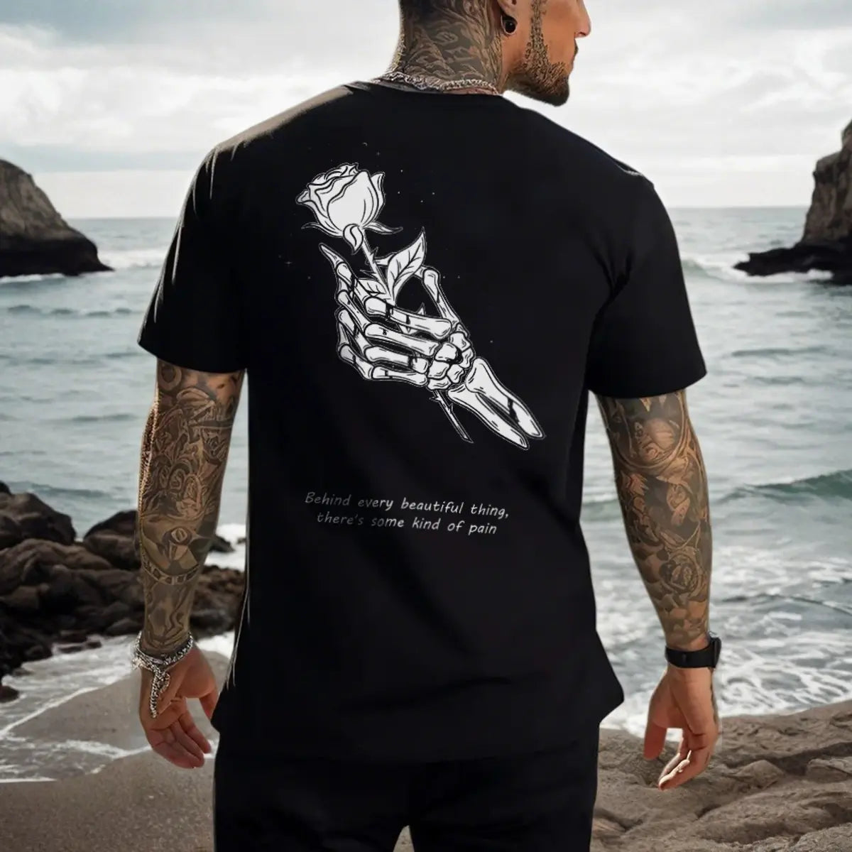 Behind Every Beautiful Thing There's Some Kind Of Pain Printed Men's T-shirt