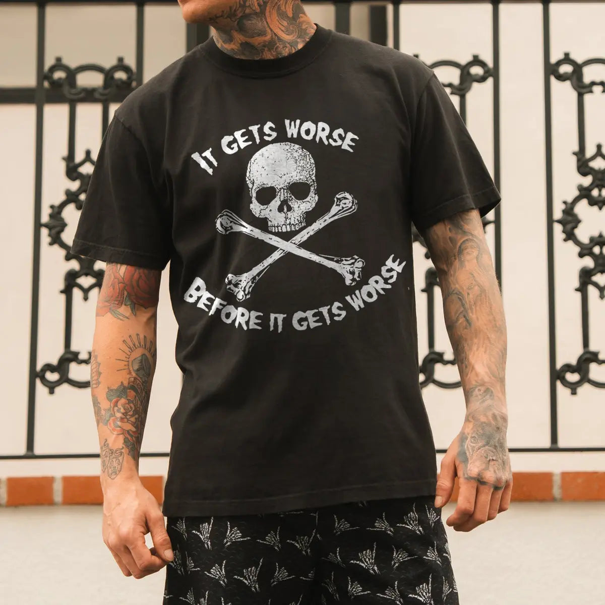 It Gets Worse Before It Gets Worse Printed Men's T-shirt