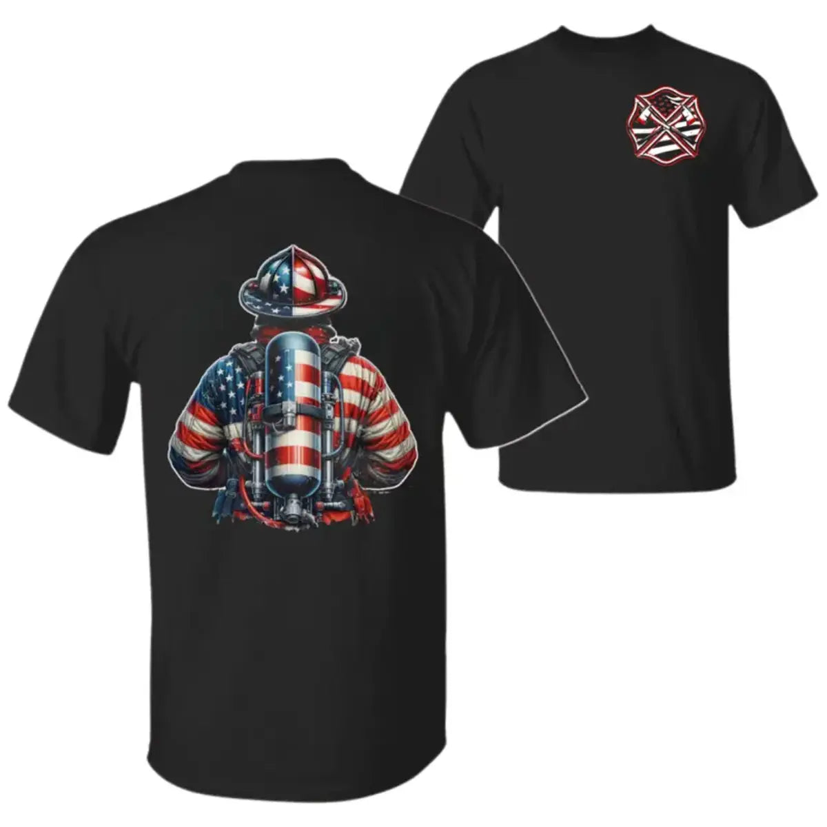 Firefighter Flag Printed Men's T-shirt