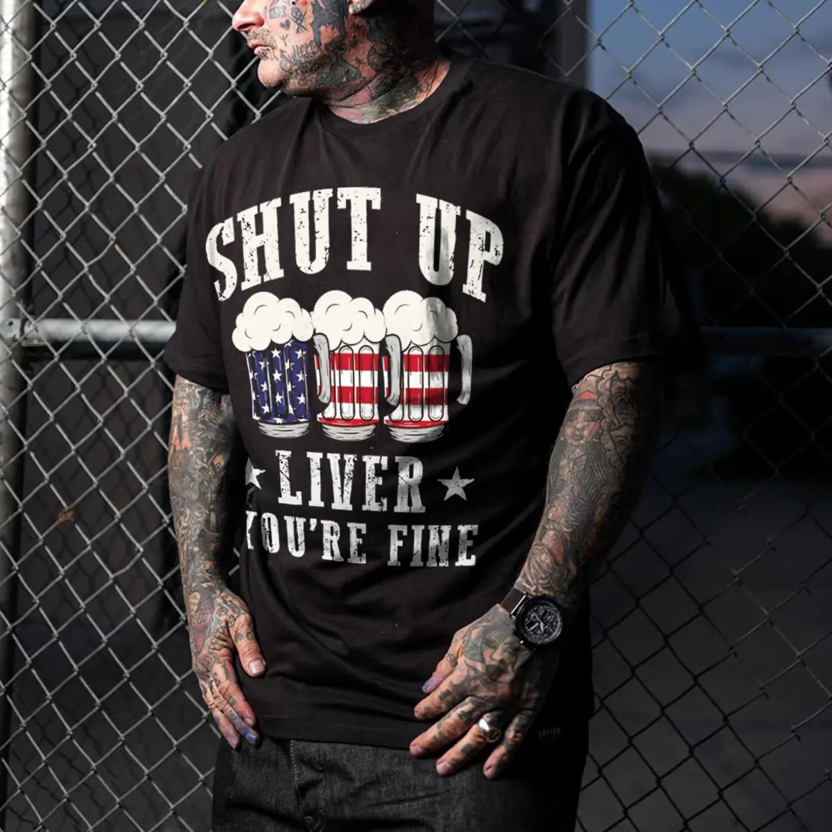 Shut Up Live You're Fine Printed Oversized Unisex T-shirts