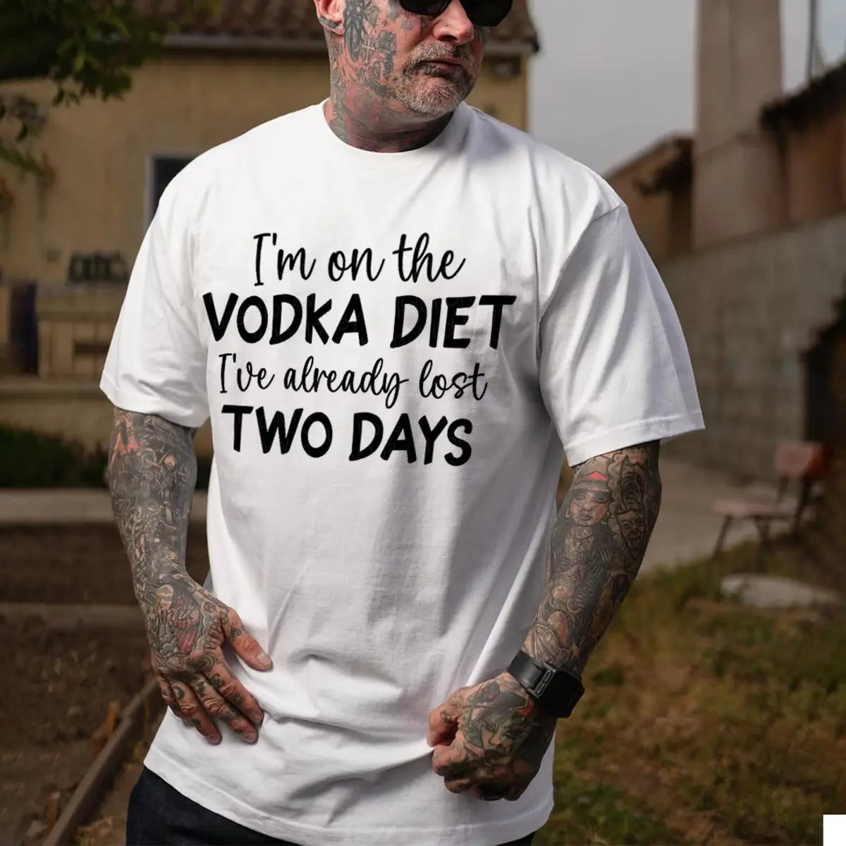I'm On The Vodka Diet I've Already Lost Two Days Printed Oversized Unisex T-shirt