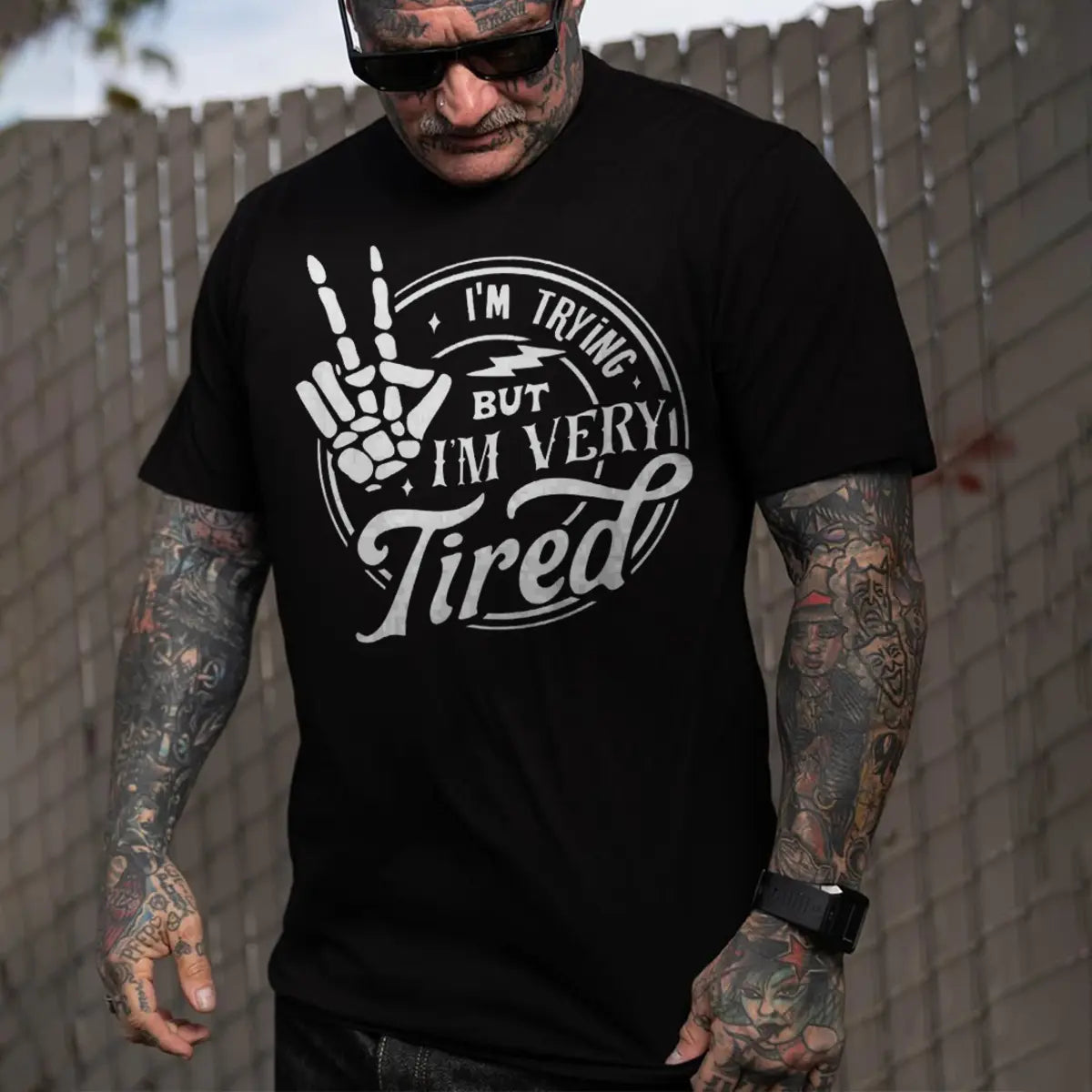 I'm Trying But I'm Very Tired Printed Oversized Unisex T-shirts