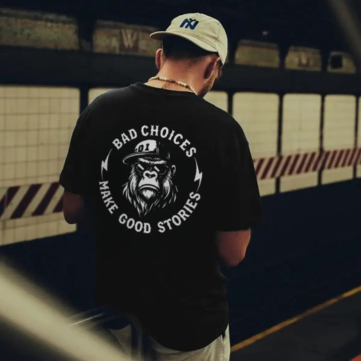Bad Choices Make Good Stories Printed Oversized Unisex T-shirt