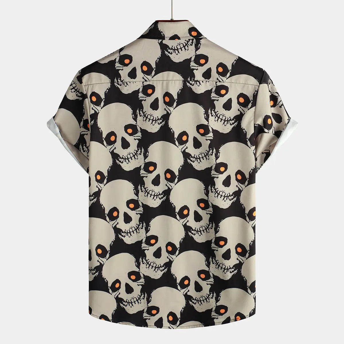 Hawaiian Beach Skulls Short Sleeve Button-Up Men's Shirt