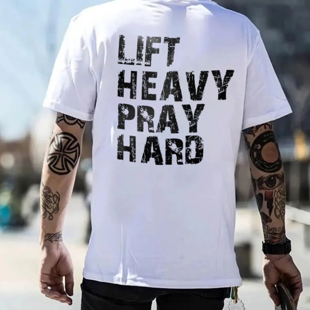 Lift Heavy Pray Hard Printed Men's T-Shirt