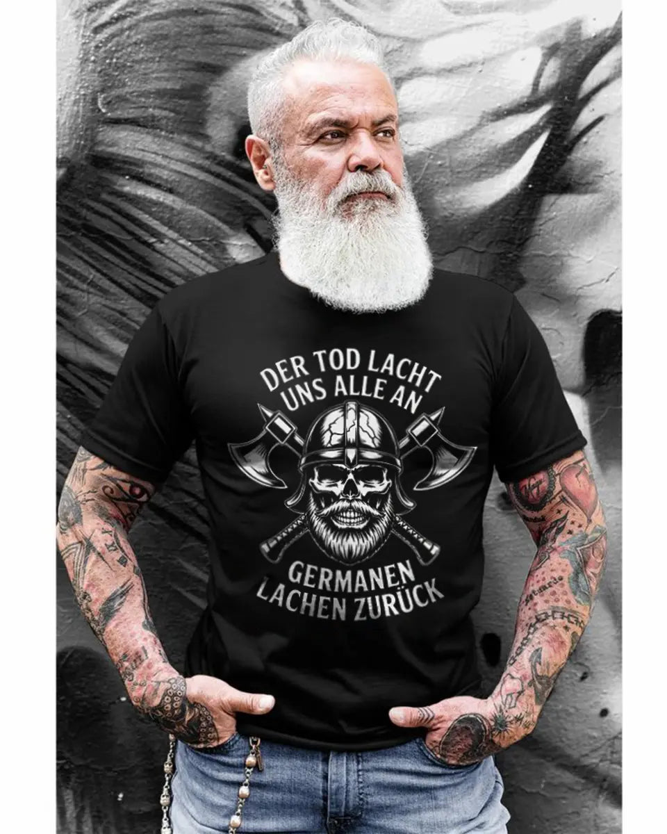 Viking Der Tod Lacht Uns Alle An  Printed Men's T-shirt