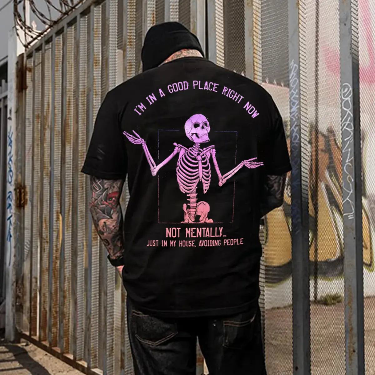 I'm In A Good Place Right Now Printed Oversized Unisex T-shirt Image - 3