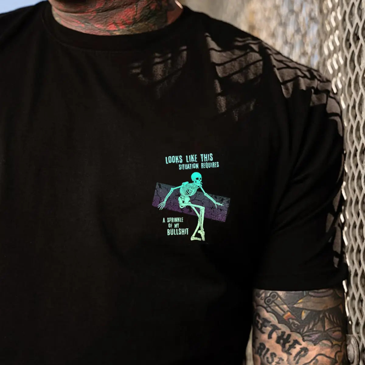 Funny Skeleton Printed Oversized Unisex T-shirt