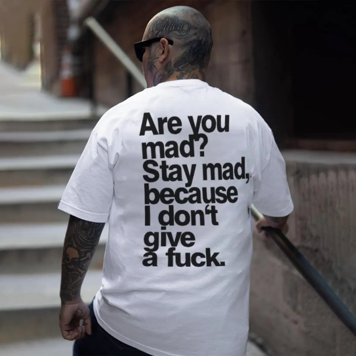 Are You Mad? Printed Oversized Unisex T-shirts Image - 2