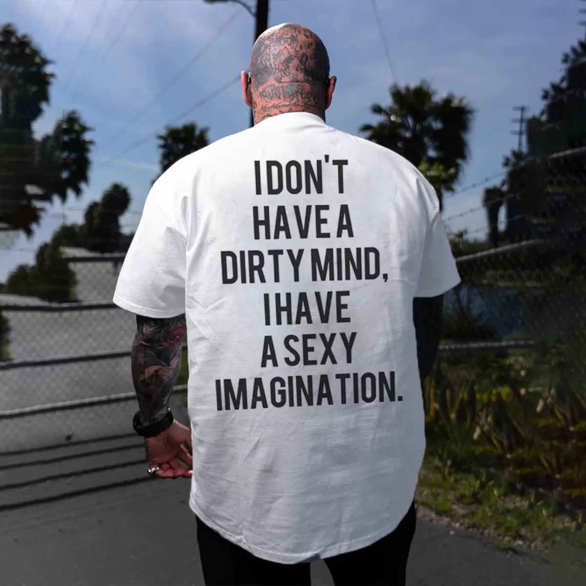 I Don't Have A Dirty Mind Printed Oversized Unisex T-shirts Image - 2