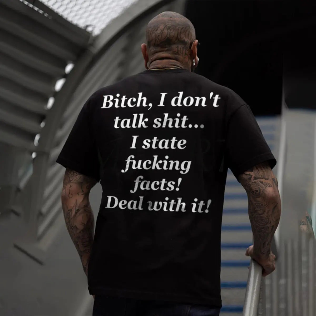 Bitch, I Don't Talk Shit Printed Oversized Unisex T-shirts Image - 2