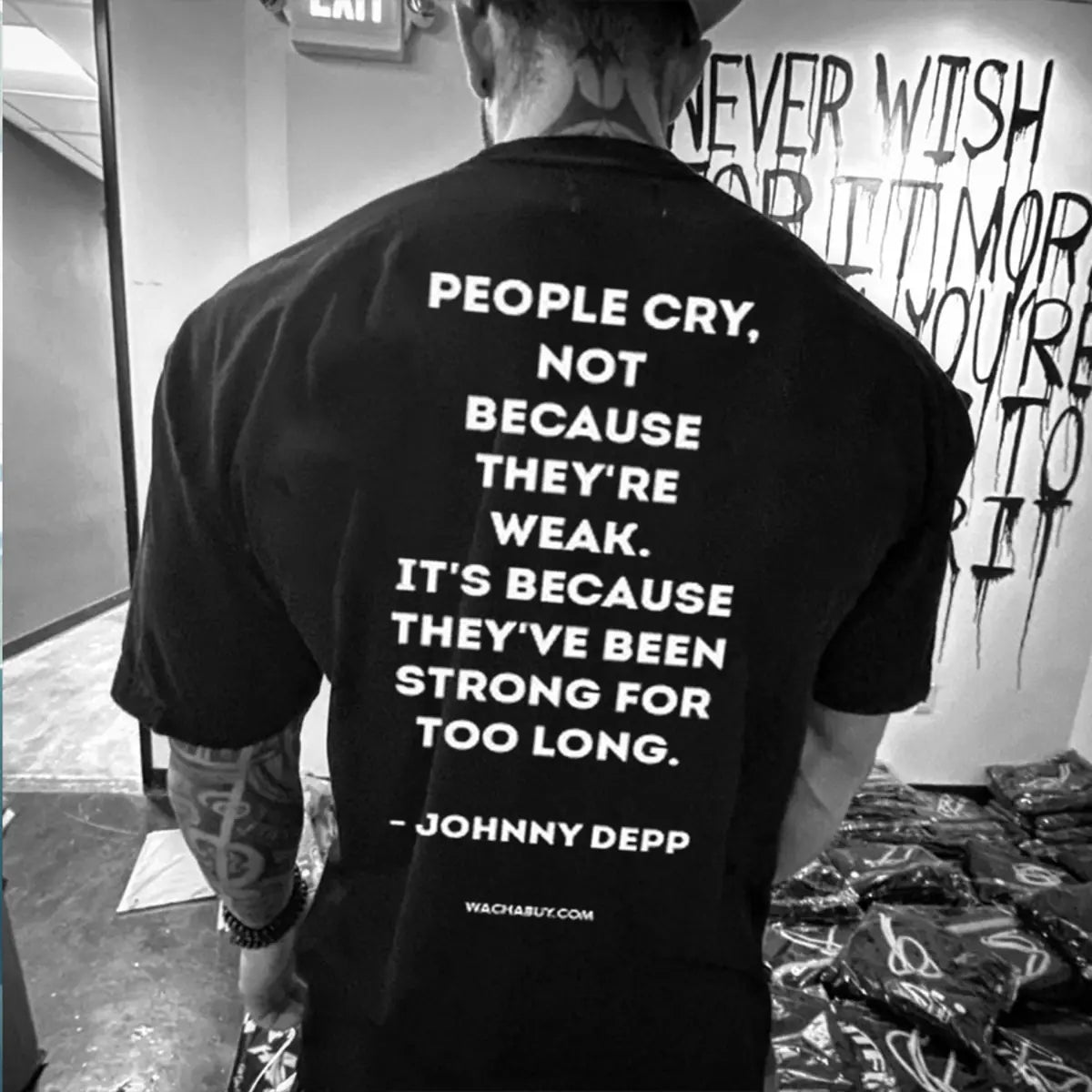 People Cry, Not Because They're Weak Printed Oversized Unisex T-shirts