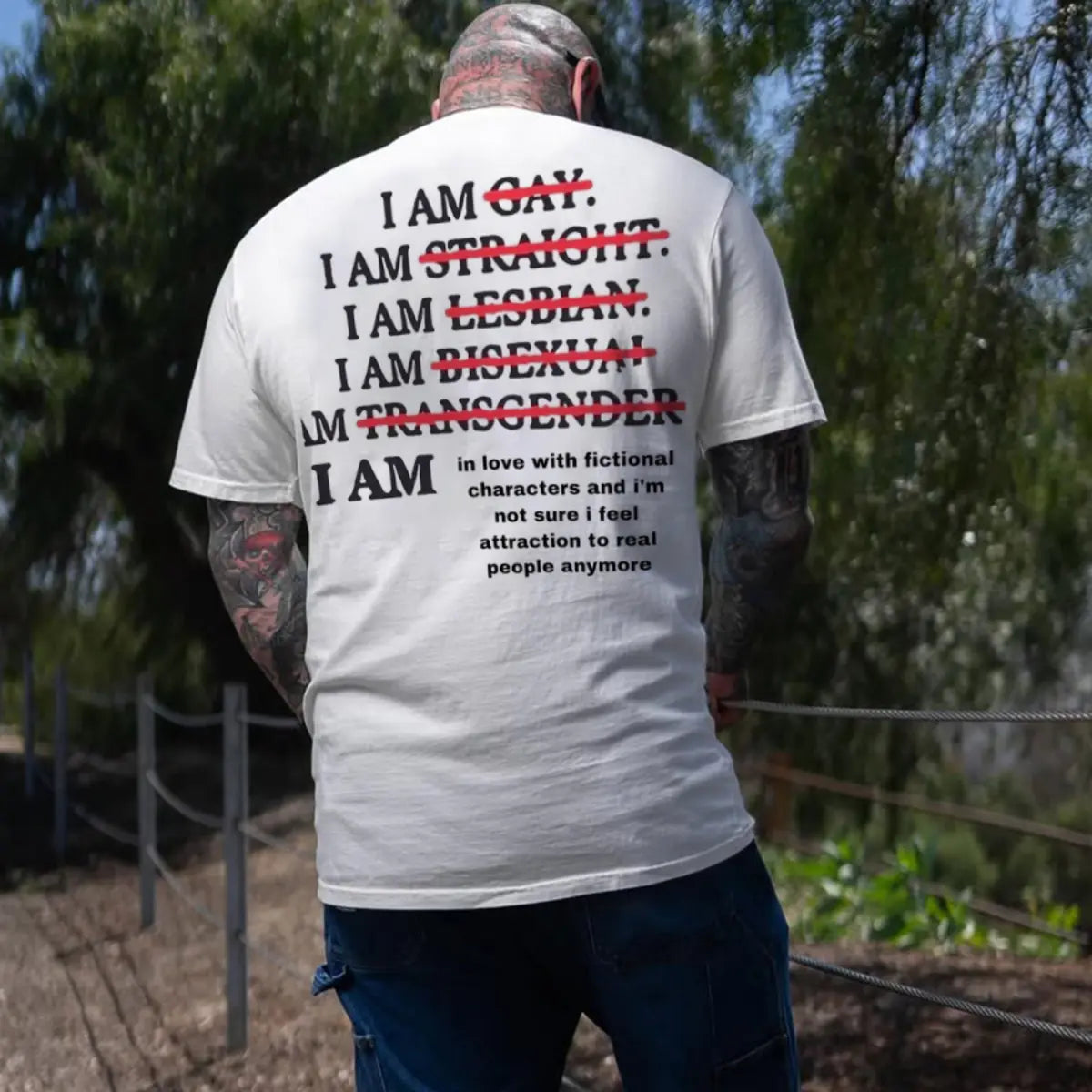I Am In Love With Fictional Characters Printed Oversized Unisex T-shirts