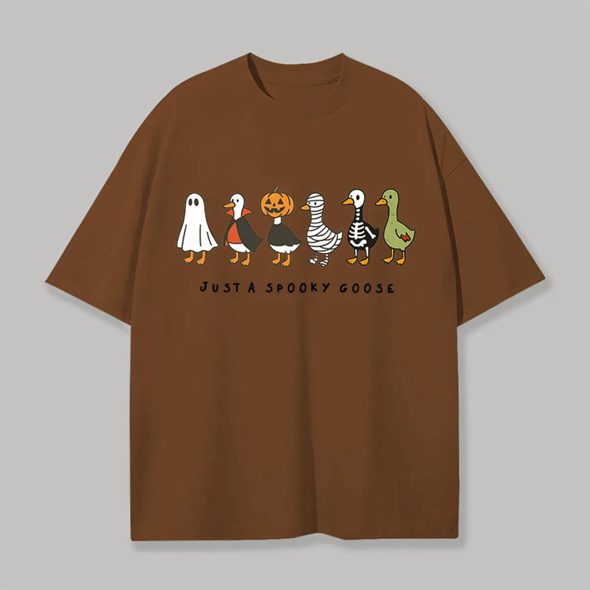 Halloween Just A Spooky Goose Printed Unisex Oversized T-shirt