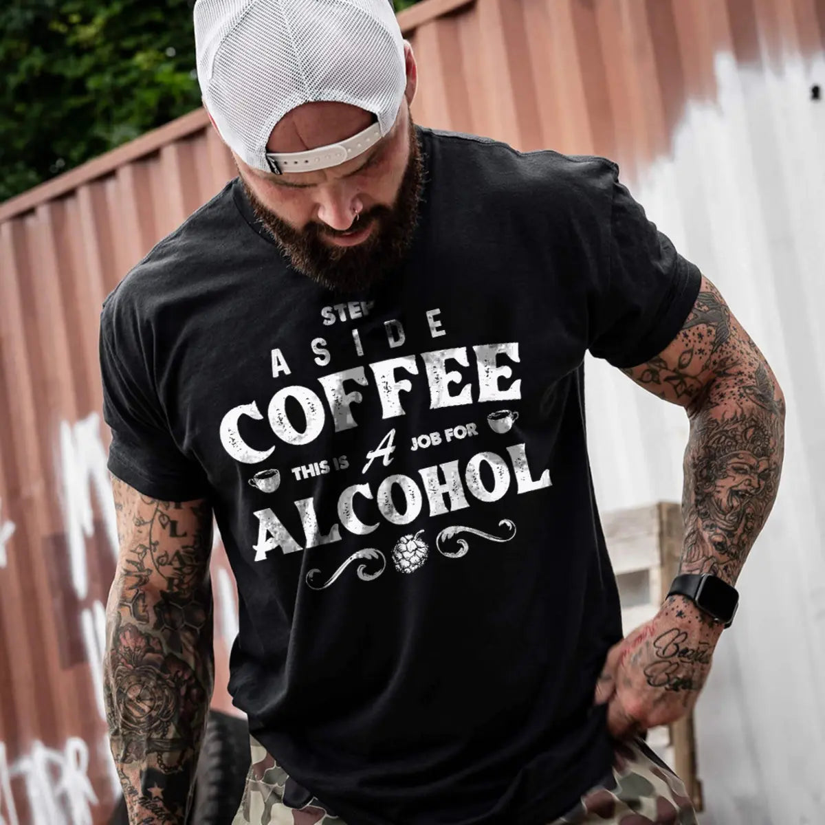 Step Aside Coffee Printed Oversized Unisex T-shirts Image - 1